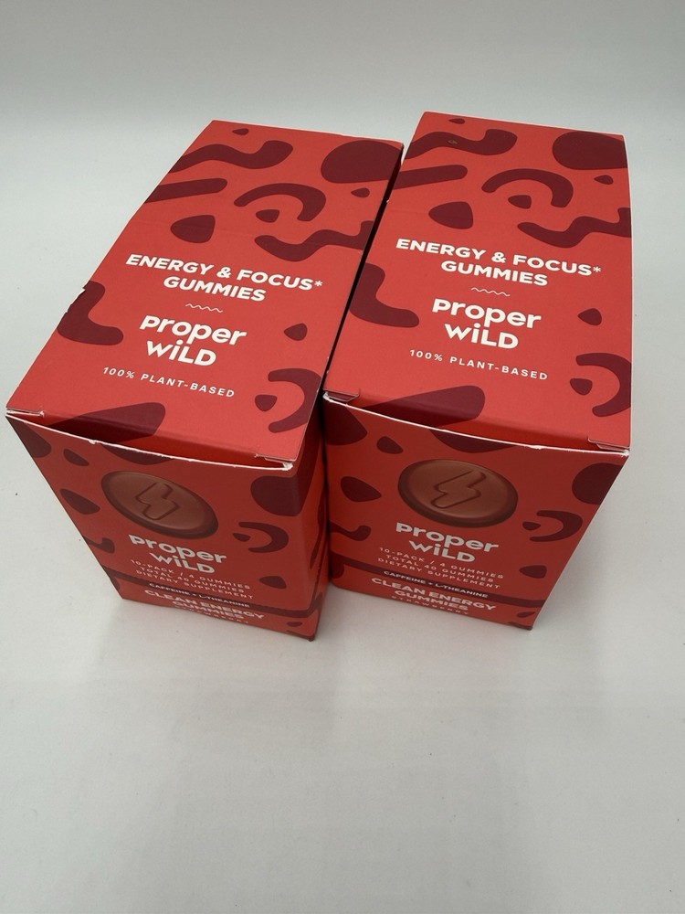 Proper Wild Energy Gummies for Focus & Clean Energy 2 Boxes – 10 Packs Each