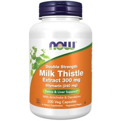 NOW FOODS Milk Thistle Extract, Double Strength 300 mg – 200 Veg Capsules
