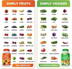 Vegetarian Fruit and Vegetable Supplement Capsules 90 Count Pack of 2