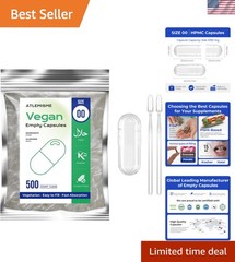 Empty Capsules Size 00 – Capsules Empty 500 Count DIY Vegetable Capsule Fil…