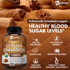 Organic Ceylon Cinnamon 1200 dosage – Joints, Antioxidants, Metabolic Support