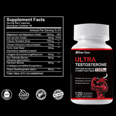 #1 Testosterone Booster Monster Test Caps, T Boost 120 Capsules Male Enhancement