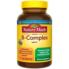 Nature Made Super B Complex with Vitamin C & 140 Count (Pack of 1), No Color