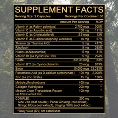Premium Beard Growth Supplement Biotin 10,000mcg Collagen Capsules