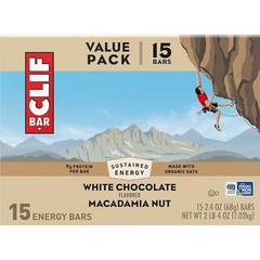 Clif Bar White Chocolate Macadamia Nut 15 Count Energy Snack Protein Bars