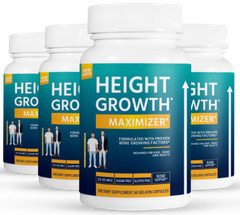 4 Pack Height Growth Maximizer, increase bone growth-60 Capsules x4