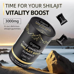 Pure Himalayan Shilajit Gold Gummies with Ashwagandha, and Gokshura , 60 Gummies