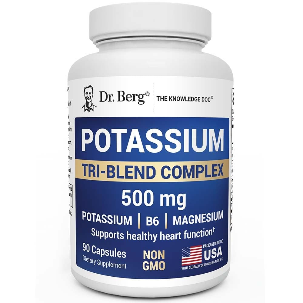 Dr. Berg Potassium Tri-Blend Complex – 500 mg 90 Count (Pack of 1)