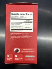 HumanN Super Beets Heart Tablets Smooth Coat 500mg Antioxidants 60 Exp 2028