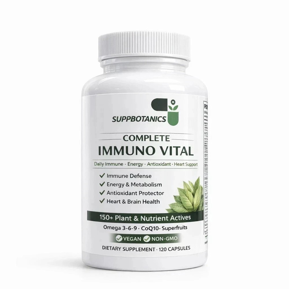 1 Pack SuppBotanics Immuno Vital Immune Support 150+ Nutrients 120 Caps
