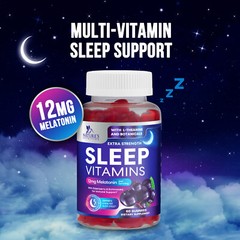 Melatonin Gummies with 12mg – Best Extra Strength, Non-Habit Forming Sleep Gummy