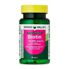 Spring Valley Extra Strength Biotin Plus Keratin Dietary Supplement Tablets