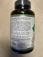 Zazzee Extra Strength Astragalus Root 2:01 Extract 5000 mg 180 Vegan Capsules