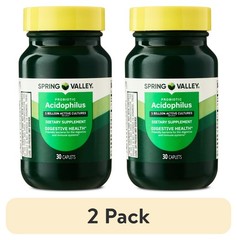 (2 pack) Spring Valley Probiotic Acidophilus Caplets for Digestive Health, 1 Bil