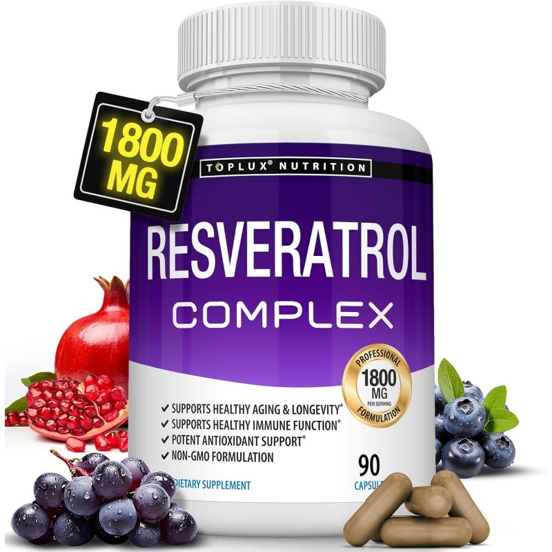 Resveratrol Antioxidant Complex Natural Formula for Overall Wellness Aid