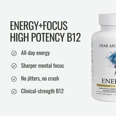 Dear Apothecary Energy+ B Complex High Potency Supplement B12 2000mcg B6 B1 …