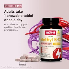 Jarrow Formulas Extra Strength Methyl B-12, Dietary Supplement for Cellular Ener