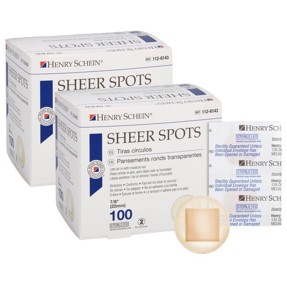 Adhesive Sheer Spot Bandage 7/8″ – 2 Boxes (100 Per Box) 200 Count (Pack of 2)