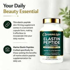 Claranova Elastin Peptides, Marine Elastin Peptide Skin Tightening Formula, 60pc