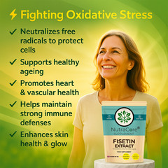 Fisetin Extract 550mg Capsules-(Strawberry Source & 160 μg/g) 100%Vegan-180Caps