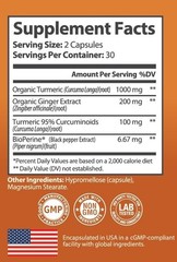 Turmeric+Ginger+Curcumin+Pepper Combo -Premium Quality Ingredients – QTY: 2