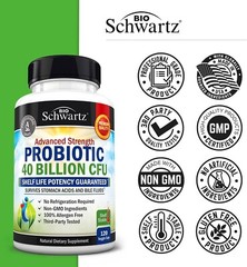 Daily Probiotic Supplement 40 Billion CFU Gut Health Complex w/ Astragalus 120ct
