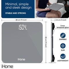 iHome Digital Scale, Bathroom Scale, Batteries Included, Scale Body Weight, W…