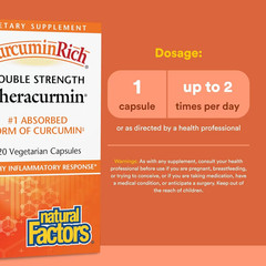 Natural Factors CurcuminRich Double Strength Theracurmin Supplement – 120 Caps