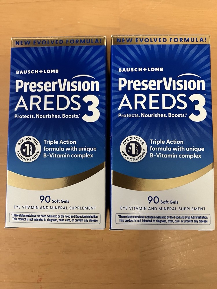 2 Pk. Bausch+Lomb PreserVision AREDS 3 Eye Vitamin Soft Gels 180ct. Total