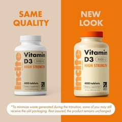 Vitamin D3 5000Iu VIT D3- 400 Easy Swallow Micro Tablets, High Strength US Stock