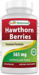 Hawthorn Berry Capsules 565 mg Extract Supplement Naturals 180 Count Capsules