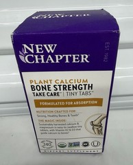 New Chapter Plant Calcium Bone Strength Take Care 240 Tiny Tabs Exp 03/2027