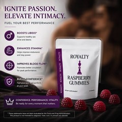 Royalty Raspberry Gummies for Men, Performance Enhancement Formula 10 Ct