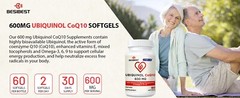 Ubiquinol CoQ10 600 mg Softgel Omega 3-6-9 & Vitamin E Supplement 4/2027