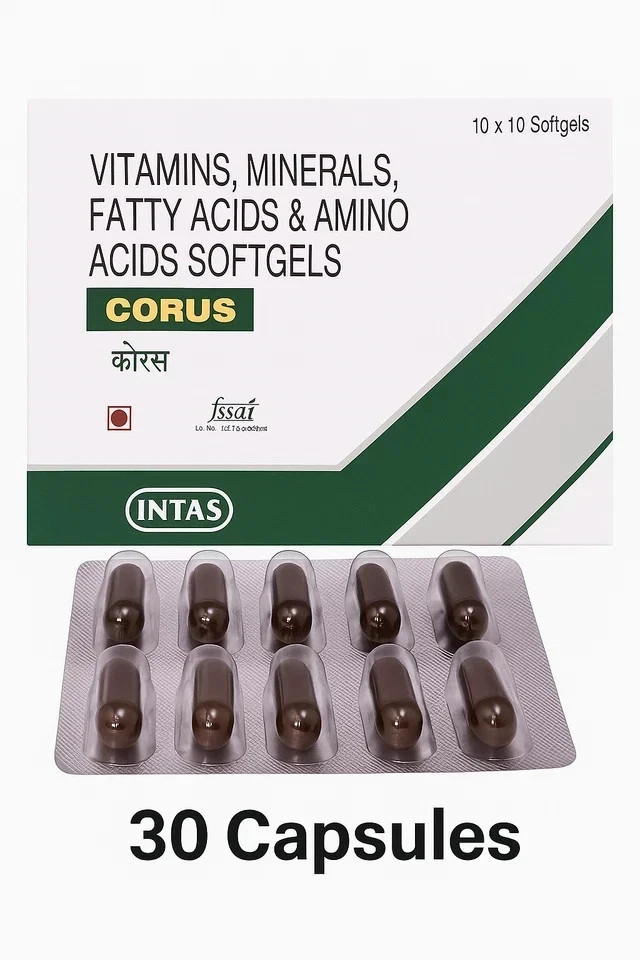 Charak Corus Soft Gelatin Capsules – ( 30 Caps ) for General Health & Well‑Being