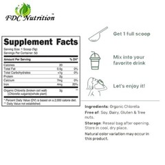 FDC Organic Chlorella Powder, 8.81 oz, Non GMO, Gluten Free, Broken Cell Wall