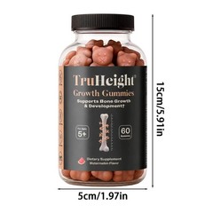 TruHeight Growth Gummies (Watermelon) Tall Nutrition for Natural Supplement