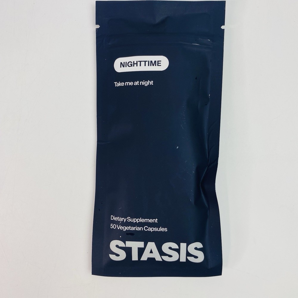 Stasis • NightTime • Dietary Supplement 50 Capsules Pouch Refill EXP 7/2026 NEW!