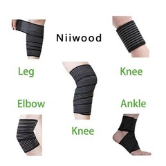 Extra Long Elastic Knee Wrap Compression Bandage Brace One Size (Pack of 1)
