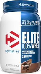 Elite 100% Whey Protein Powder, Chocolate, 25G of Protein, 5.5G Bcaas, Less t…