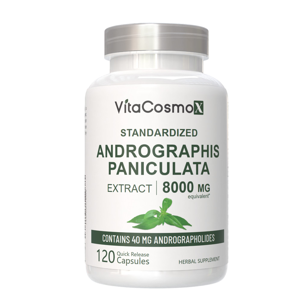 VitaCosmoX Andrographis Extract 8000mg, 120 Capsules – Non-GMO and Gluten Free