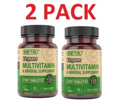 DEVA Vegan Tiny Tablets Multivitamin & Mineral Supplement – (2 PACK)