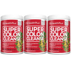 Health Plus Super Colon Cleanse Powder 12 oz Each (Pack of 3)