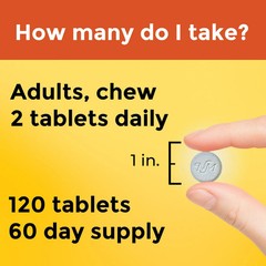 Extra Strength Dosage Chewable Vitamin C 1000 Mg per Serving Tablets, 120 Count