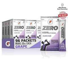 96 Servings Gatorade Zero Sugar Electrolyte Mix, Grape – Perfect for Workouts
