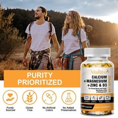 Zinc Calcium Magnesium Vitamin D Complex Supplement Bone Muscle Immune Support
