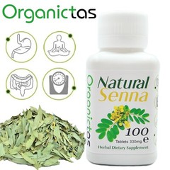 Natural Senna 100 Tablets Max Strength Colon Cleanse, Detox, Weightloss Support