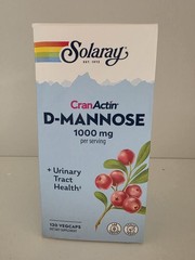 Solaray D-Mannose, 120 Caps, CranActin Cranberry Extract 1000mg