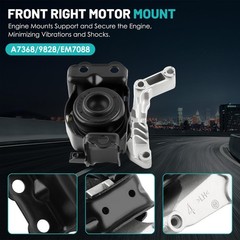 A7368 Engine Motor Mount & Transmission Mount Torque Strut Mount Set of 3 Fit…