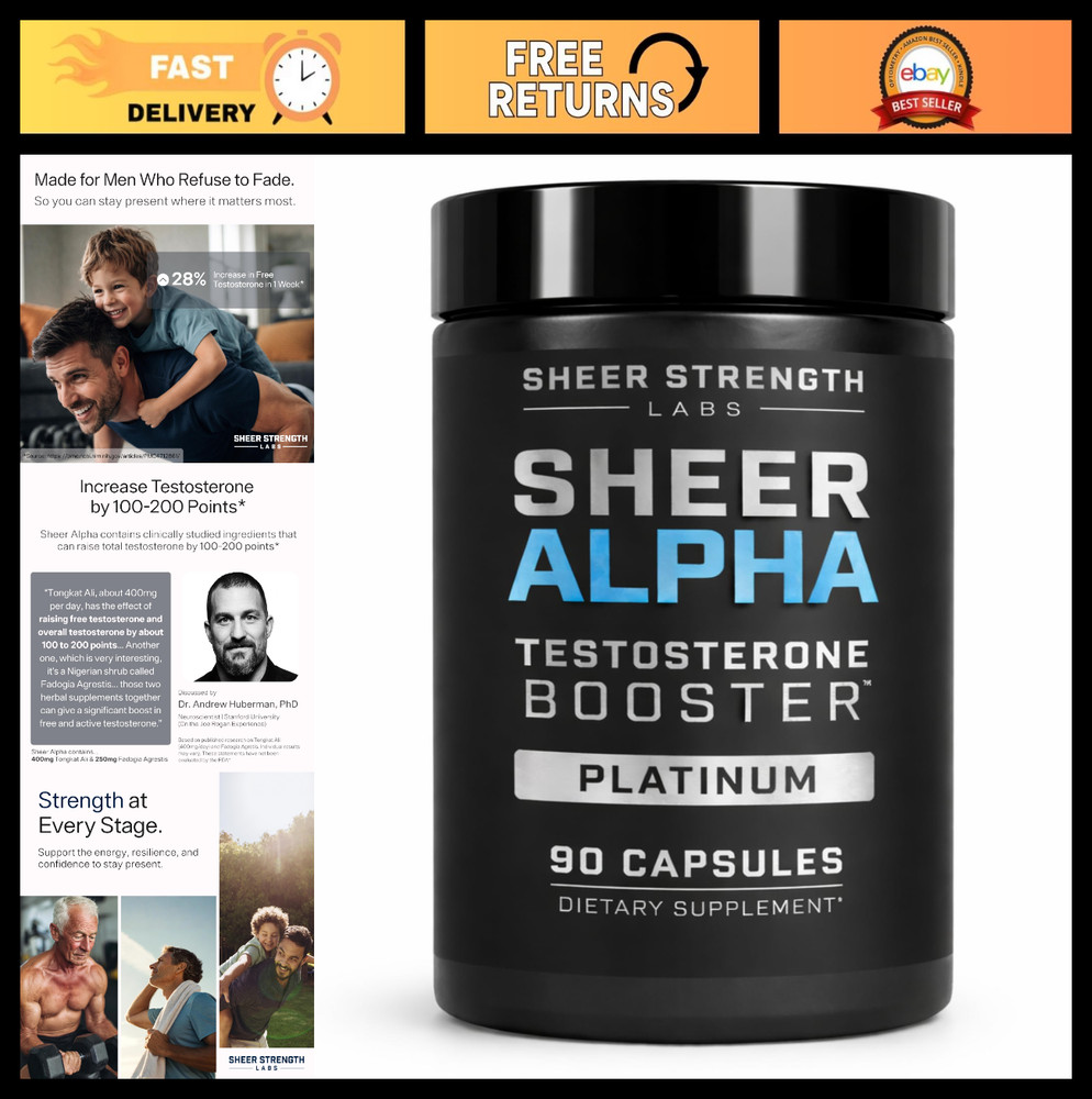 Testosterone Booster for Men – Strongest T-Booster, Clinically Proven Formula, 3